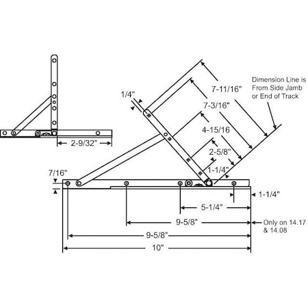 Strybuc SST HINGE LL-UR EGRESS 10" 28-15-9SS